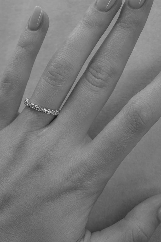 0.15 TCW Round Milgrain Lab Grown Diamond Wedding Band