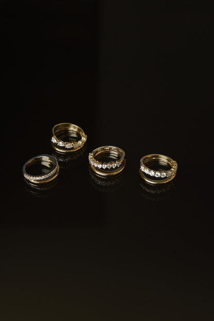0.28ct Round Curved Half Eternity Lab Grown Diamond Wedding Band