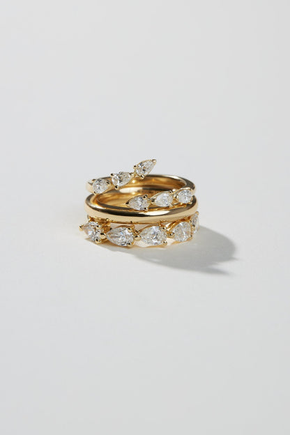 0.72ct Pear Wrap Lab Grown Diamond Wedding Band