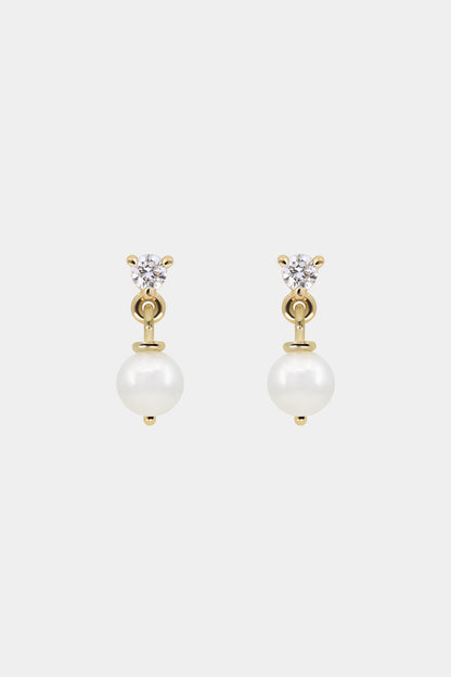 Round Pearl Stud Earrings