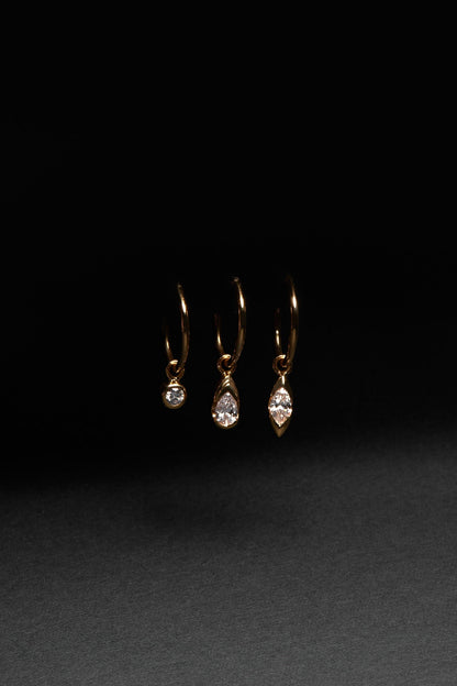 0.06ct Round Moissanite Hoop Earrings