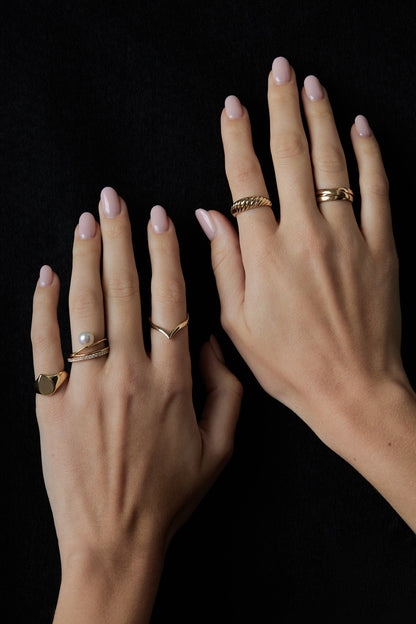 Pear Signet Ring