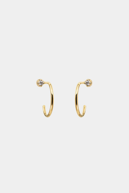 0.10ct Round Moissanite Hoop Earrings