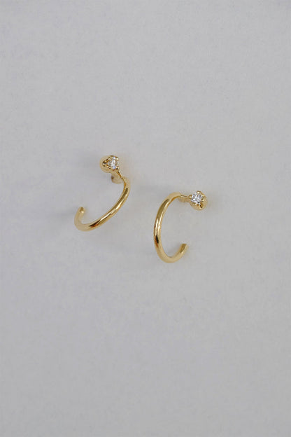0.10ct Round Moissanite Hoop Earrings