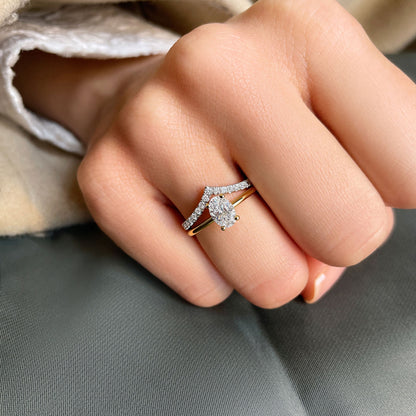0.50 CT Oval Solitaire Lab Grown Diamond Engagement Ring