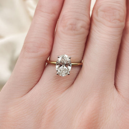 0.50 CT Oval Solitaire Lab Grown Diamond Engagement Ring