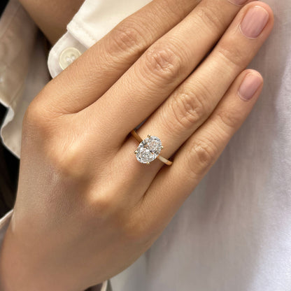 0.50 CT Oval Solitaire Lab Grown Diamond Engagement Ring