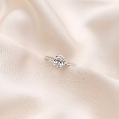 0.50 CT Oval Solitaire Lab Grown Diamond Engagement Ring