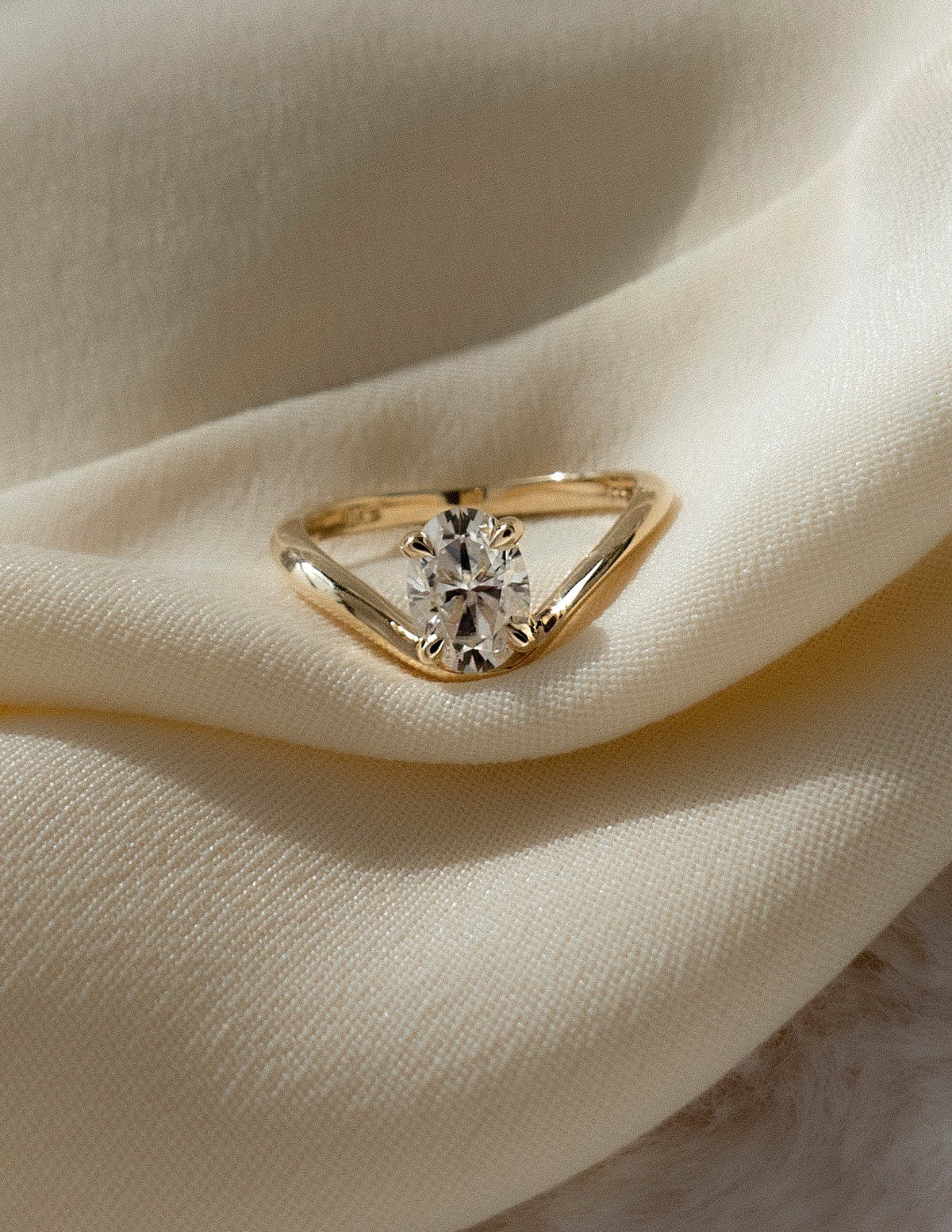 1.0 CT Oval Cut Lab Grown Diamond Solitaire Engagement Ring