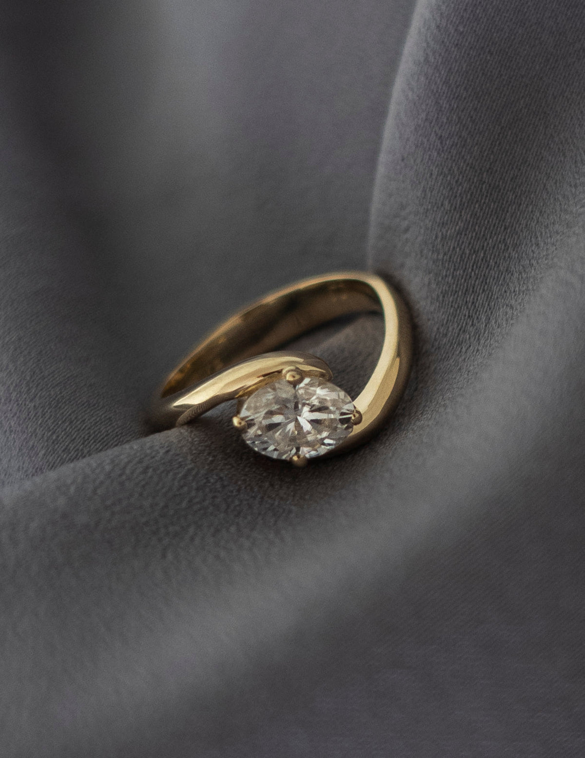 1.5 CT Oval Cut Lab Grown Diamond Solitaire Engagement Ring