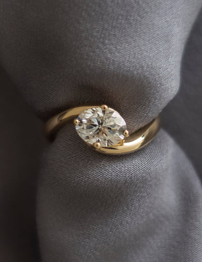 1.5 CT Oval Cut Lab Grown Diamond Solitaire Engagement Ring