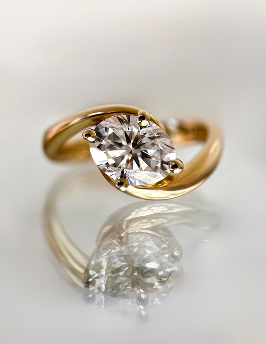 1.5 CT Oval Cut Lab Grown Diamond Solitaire Engagement Ring