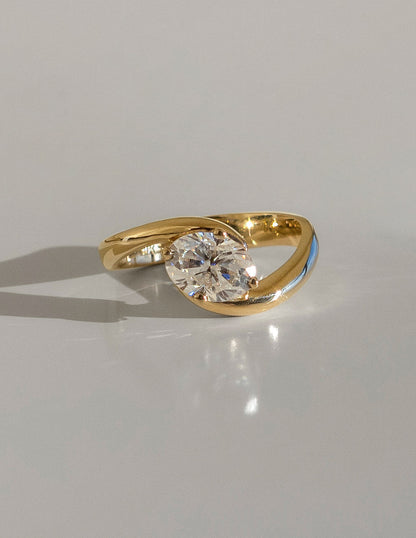1.5 CT Oval Cut Lab Grown Diamond Solitaire Engagement Ring