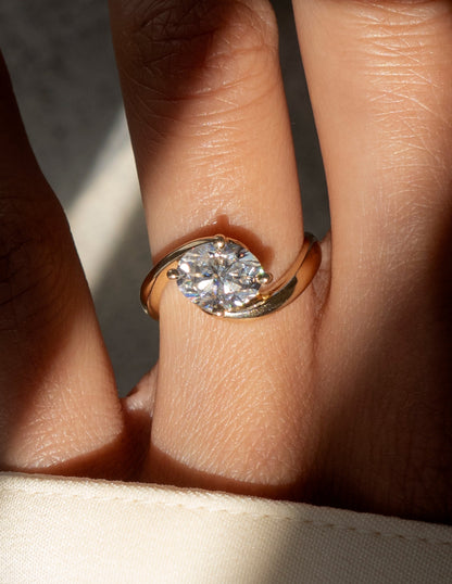 1.5 CT Oval Cut Lab Grown Diamond Solitaire Engagement Ring