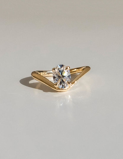 1.0 CT Oval Cut Lab Grown Diamond Solitaire Engagement Ring