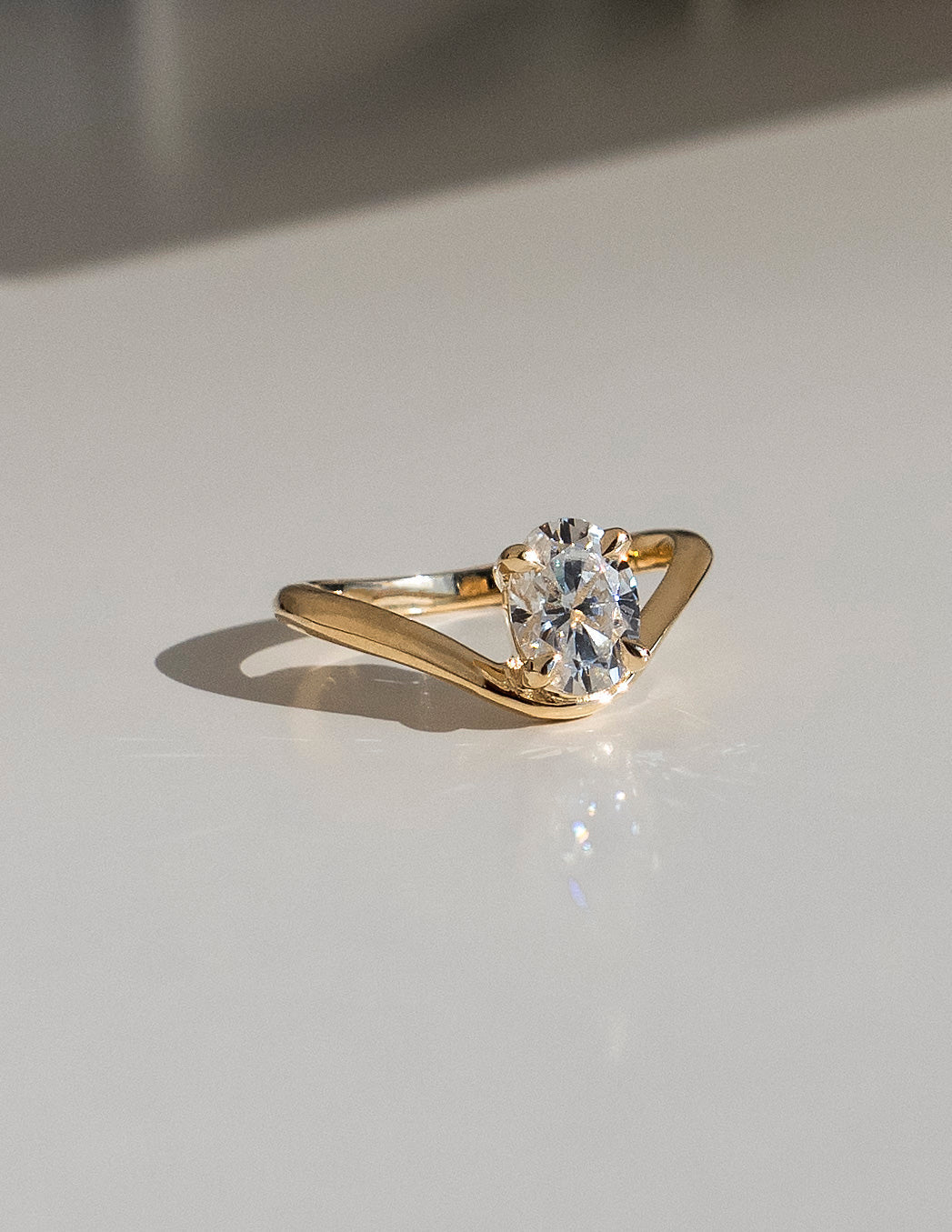 1.0 CT Oval Cut Lab Grown Diamond Solitaire Engagement Ring