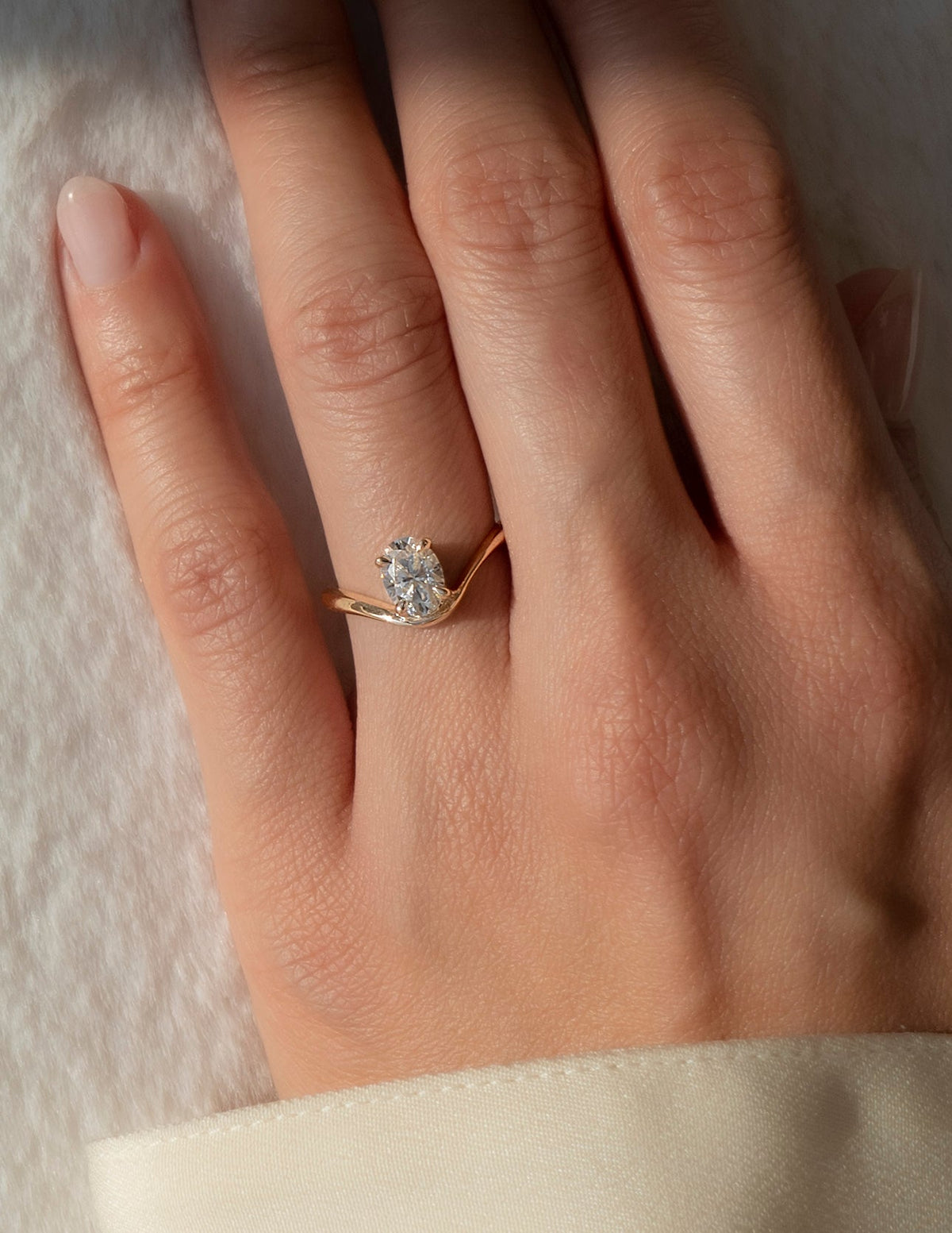 1.0 CT Oval Cut Lab Grown Diamond Solitaire Engagement Ring
