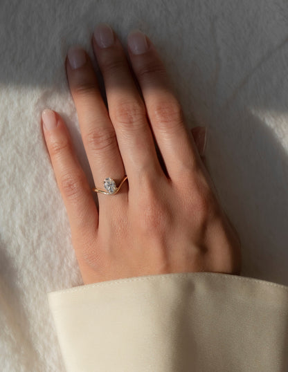 1.0 CT Oval Cut Lab Grown Diamond Solitaire Engagement Ring