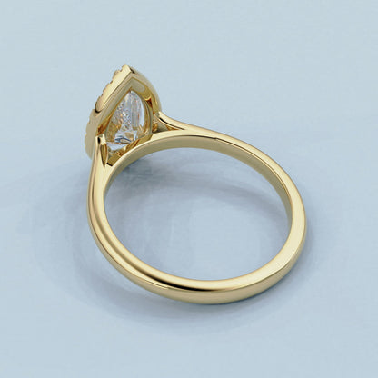 1.30 CT Pear Halo Lab Grown Diamond Engagement Ring