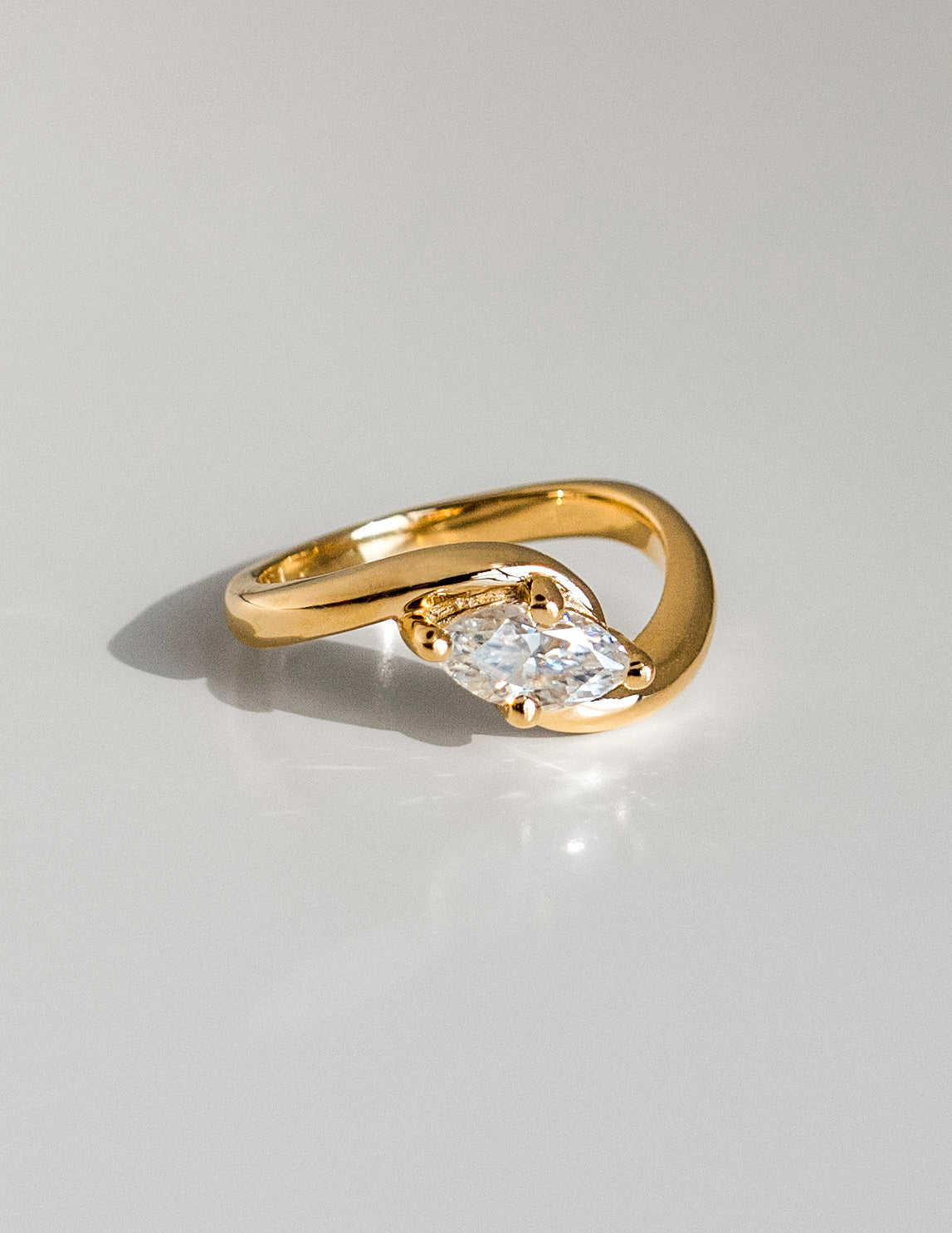0.5 CT Marquise Cut Lab Grown Diamond Solitaire Engagement Ring