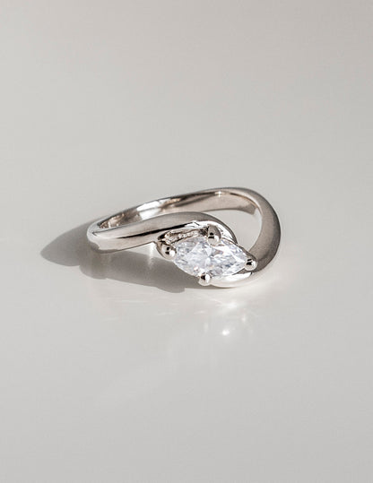 0.5 CT Marquise Cut Lab Grown Diamond Solitaire Engagement Ring