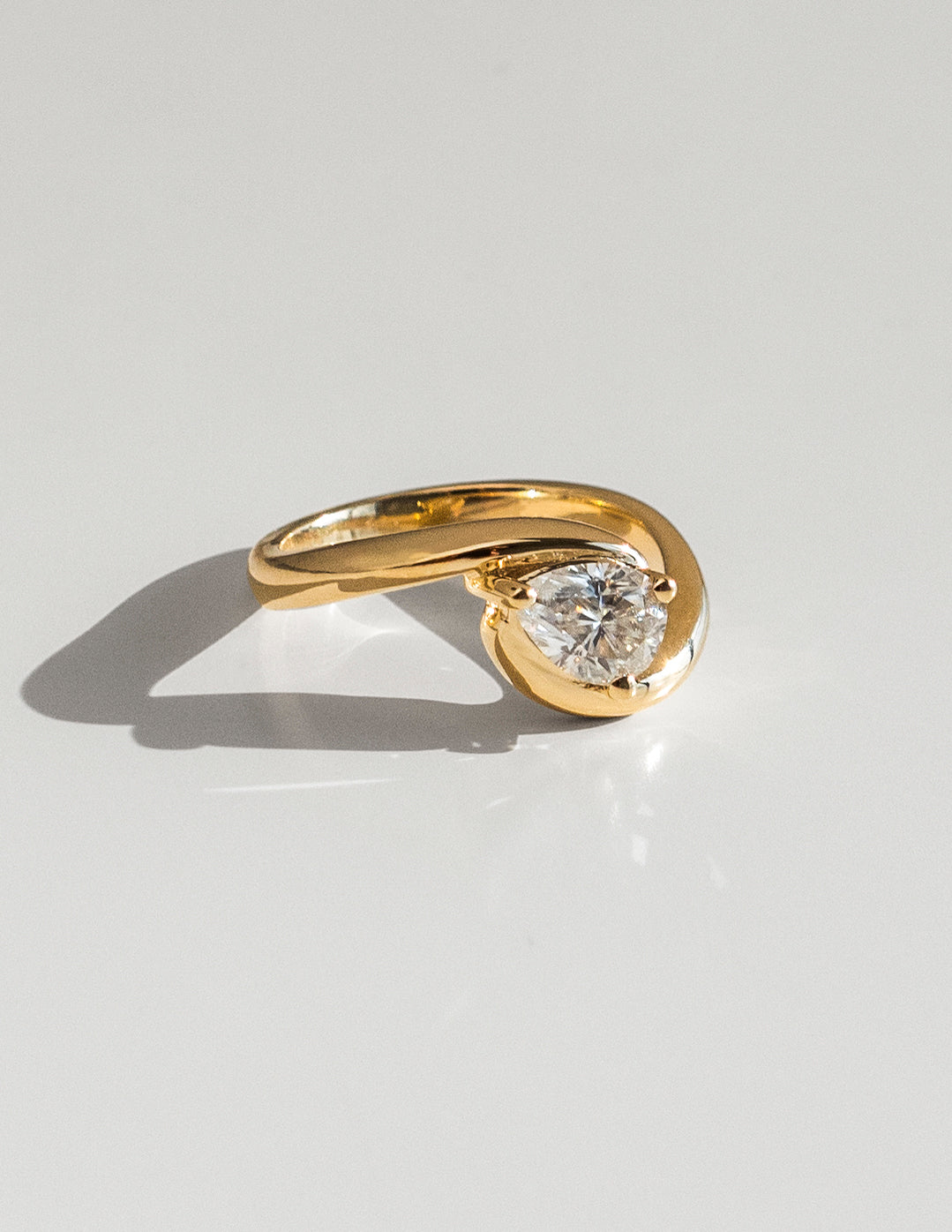 1.0 CT Pear Cut Lab Grown Diamond Solitaire Engagement Ring