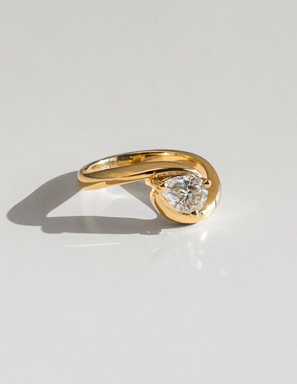 1.0 CT Pear Cut Lab Grown Diamond Solitaire Engagement Ring