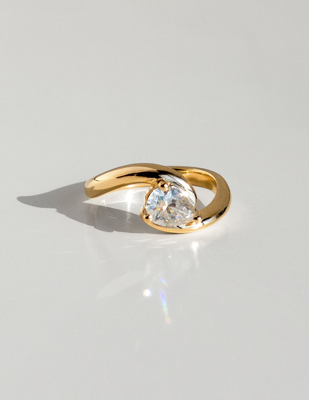 1.0 CT Pear Cut Lab Grown Diamond Solitaire Engagement Ring