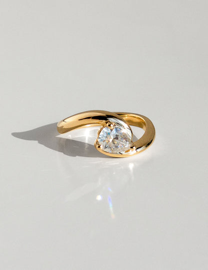 1.0 CT Pear Cut Lab Grown Diamond Solitaire Engagement Ring