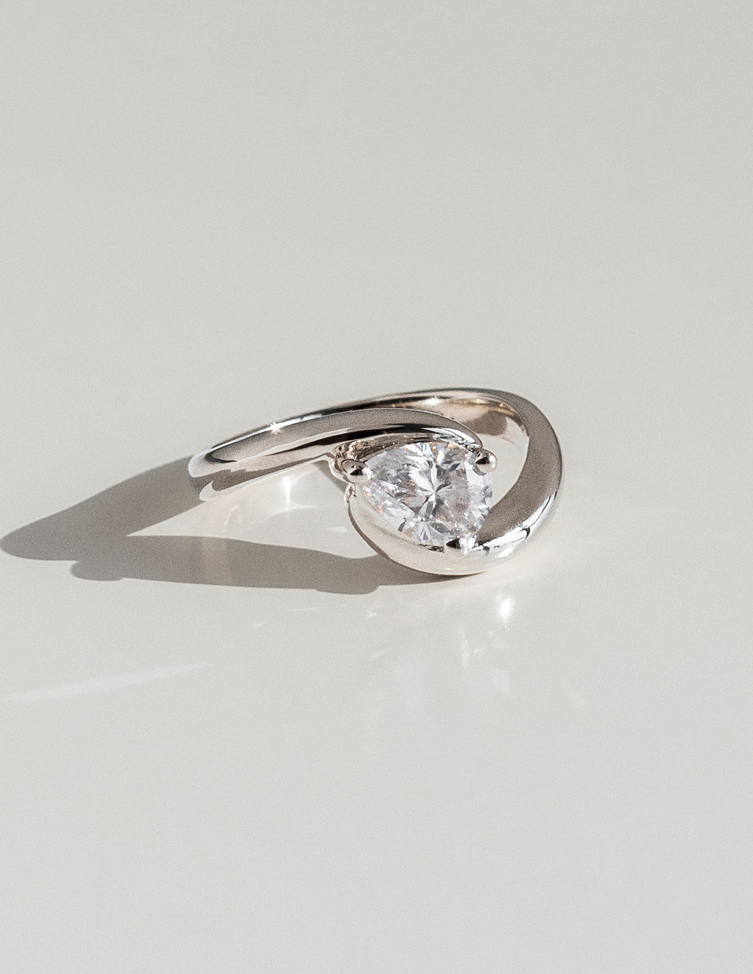 1.0 CT Pear Cut Lab Grown Diamond Solitaire Engagement Ring
