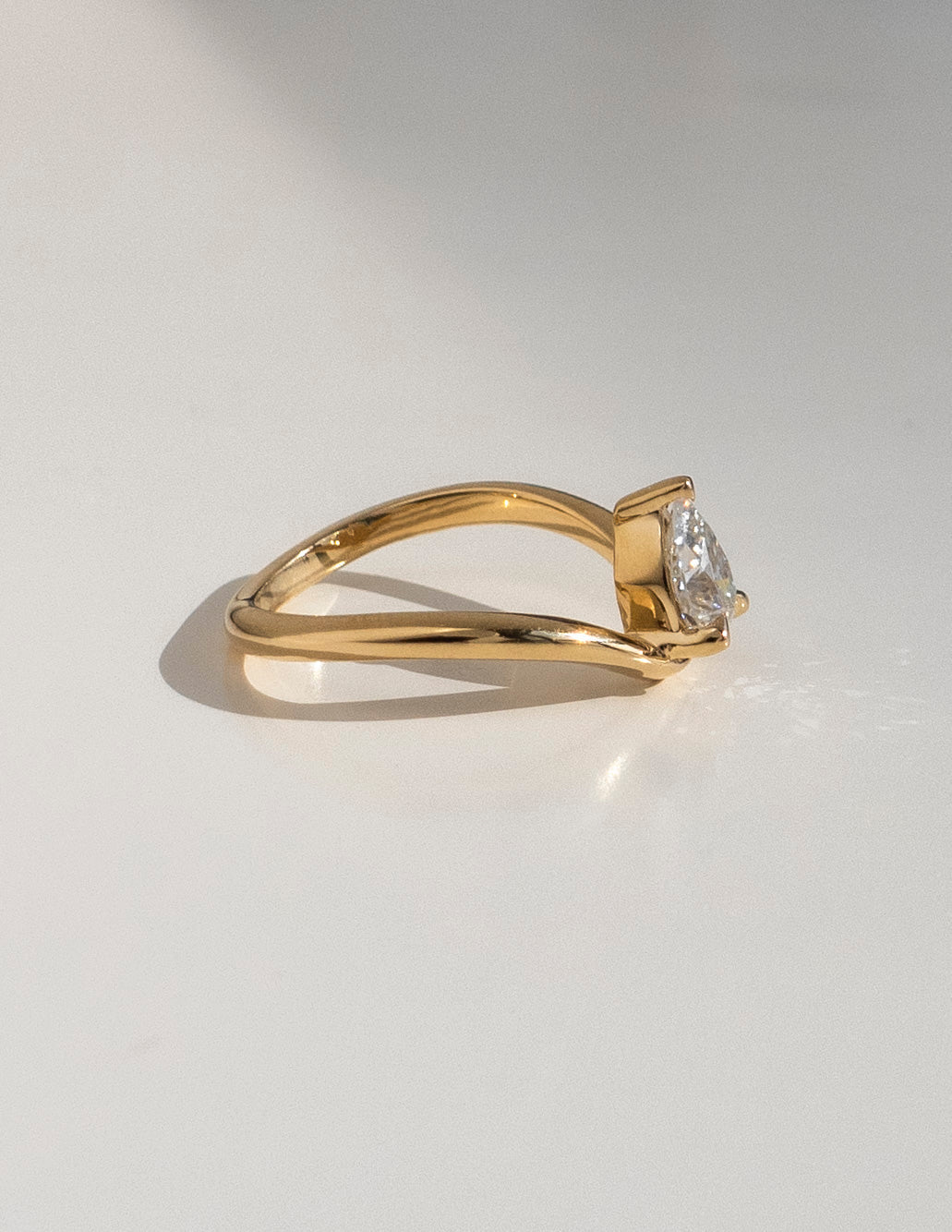 1.0 CT Pear Cut Lab Grown Diamond Solitaire Engagement Ring