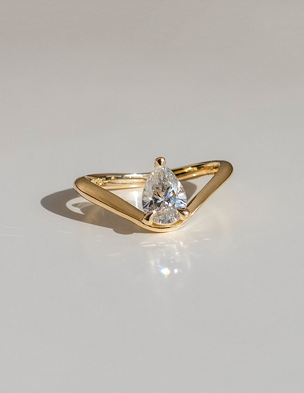 1.0 CT Pear Cut Lab Grown Diamond Solitaire Engagement Ring