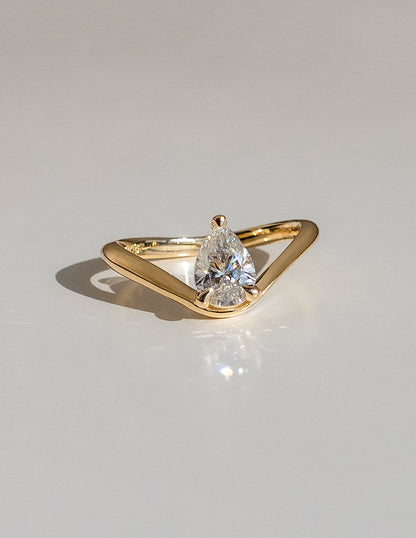 1.0 CT Pear Cut Lab Grown Diamond Solitaire Engagement Ring