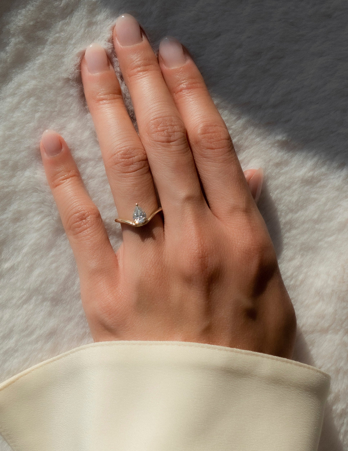 1.0 CT Pear Cut Lab Grown Diamond Solitaire Engagement Ring