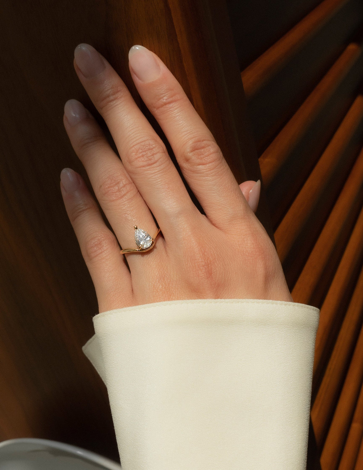 1.0 CT Pear Cut Lab Grown Diamond Solitaire Engagement Ring