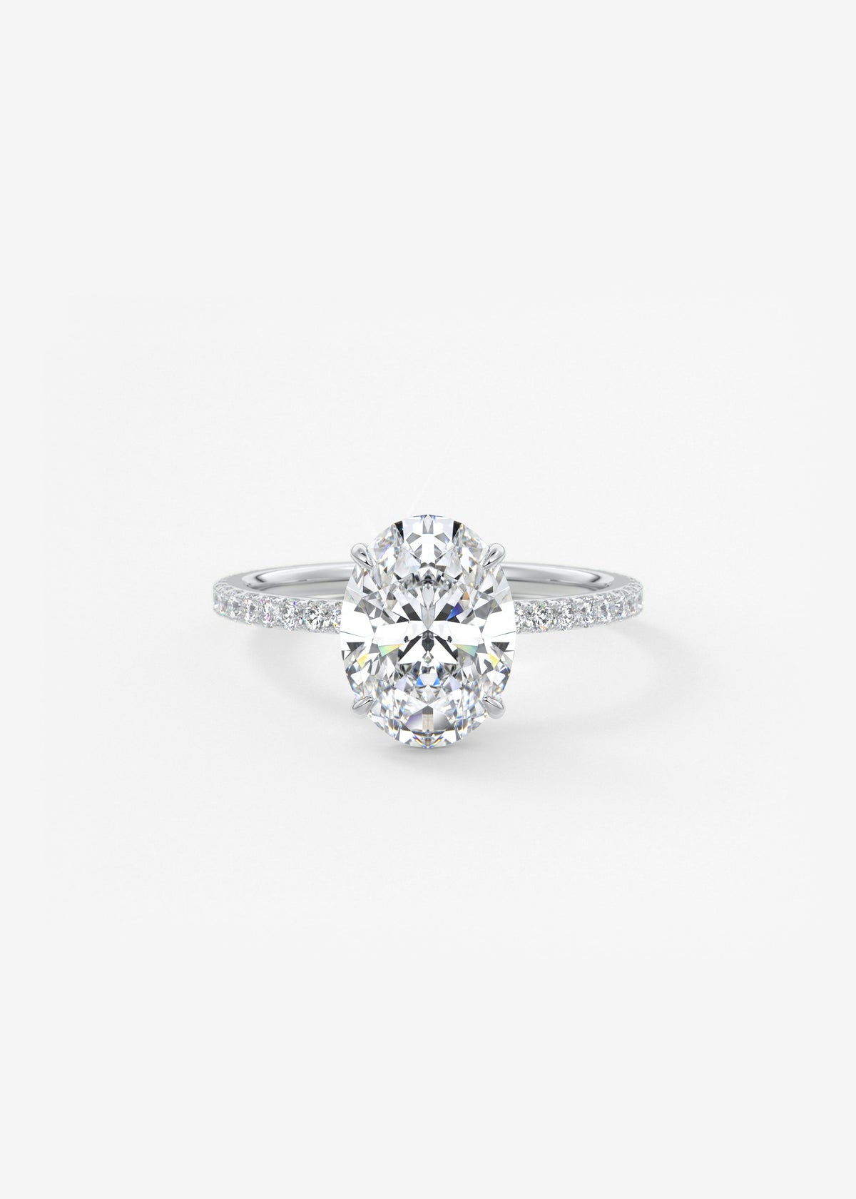 Oval Pave Lab Grown Diamond Engagement Ring