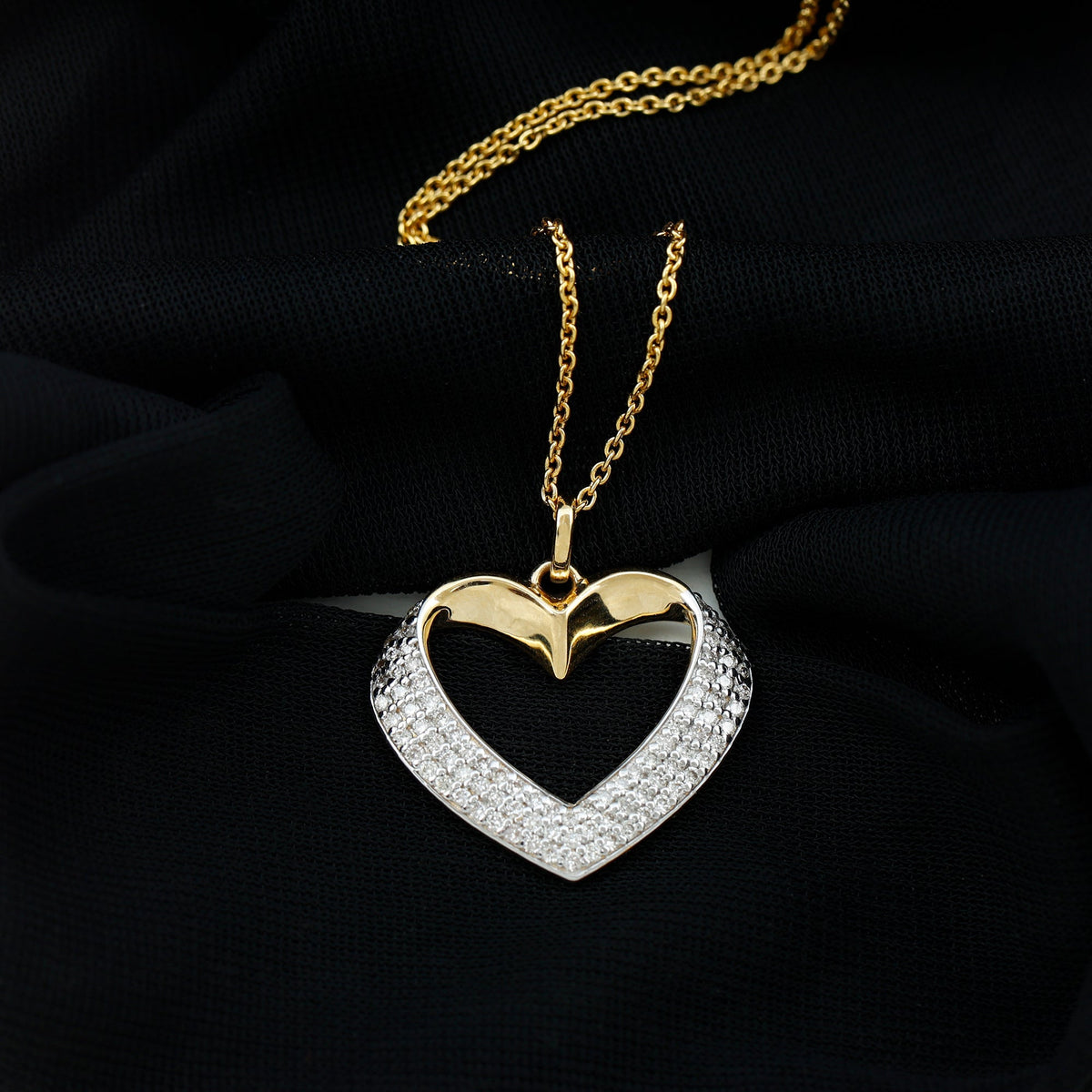 0.87 TCW Round Lab Grown Diamond Heart Shaped Necklace