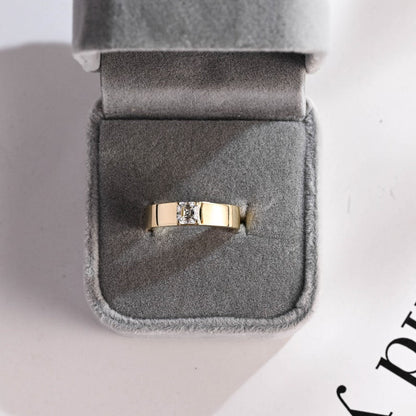 0.1 CT Asscher Lab Grown Diamond Solitaire Men's Wedding Band