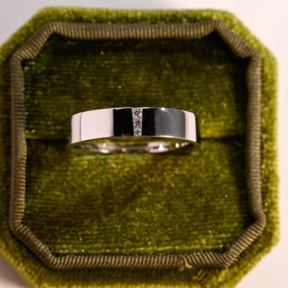 0.05 TCW Round Lab Grown Diamond Minimalist Men's Wedding Band