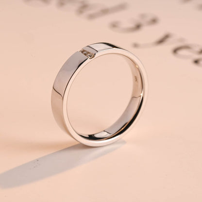 0.05 TCW Round Lab Grown Diamond Minimalist Men's Wedding Band
