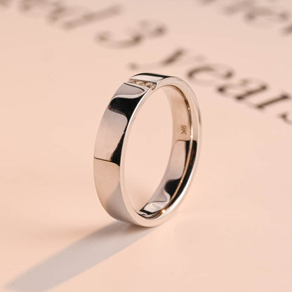 0.05 TCW Round Lab Grown Diamond Minimalist Men's Wedding Band
