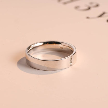 0.05 TCW Round Lab Grown Diamond Minimalist Men's Wedding Band