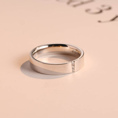 0.05 TCW Round Lab Grown Diamond Minimalist Men's Wedding Band