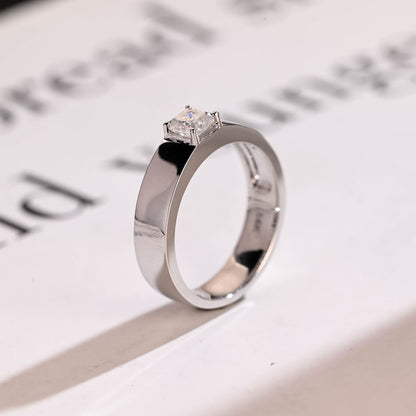 0.1 CT Asscher Lab Grown Diamond Solitaire Men's Wedding Band