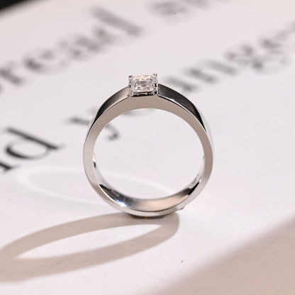 0.1 CT Asscher Lab Grown Diamond Solitaire Men's Wedding Band
