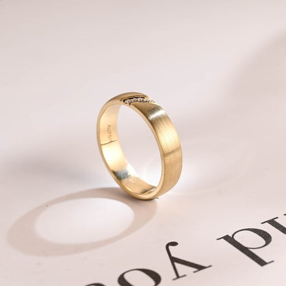 0.05 TCW Round Lab Grown Diamond Minimalist Men's Wedding Band
