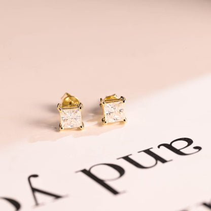 0.7 CT Princess Lab Grown Diamond Studs Earrings