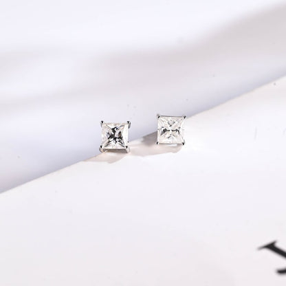 0.7 CT Princess Lab Grown Diamond Studs Earrings