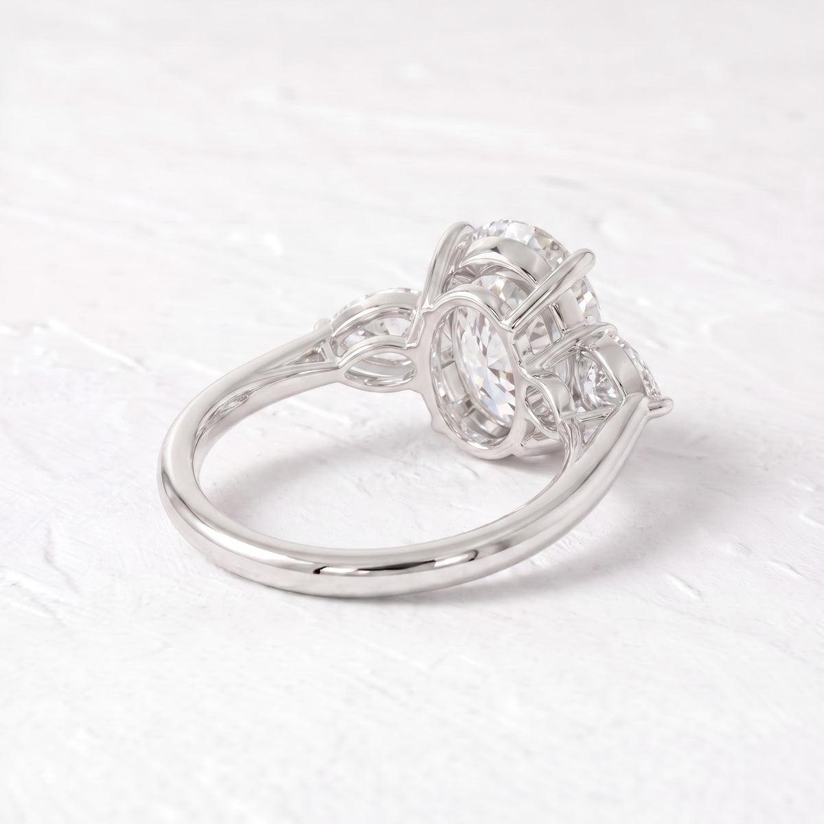 Winnie Harlow – Inspired Oval Cut Three Stone Lab Grown Diamond Engagement Ring