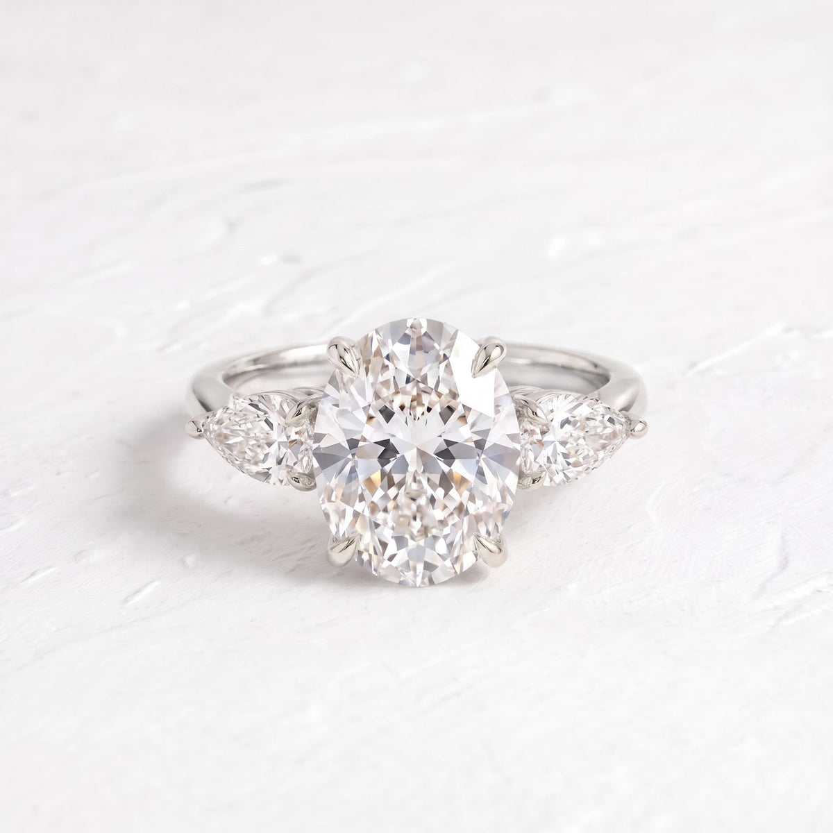Winnie Harlow – Inspired Oval Cut Three Stone Lab Grown Diamond Engagement Ring